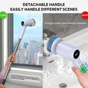 Cepillo de Limpieza Eléctrico Inalámbrico, Resistente al Agua IPX7, Mango Largo Desmontable, 7 Cabezales de Cepillo Reemplazables, Ecológico - Product Image 2