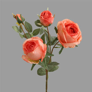 Floristería Rosas de seda Naranja Flores artificiales para el hogar Hotel Cafetería - Product Image 6