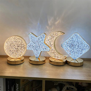Lâmpada de mesa LED Star <span class=keywords><strong>Moon</strong></span> recarregável com controle de toque e 3 cores, novo design, com interruptor de toque recarregável por USB - Product Image 3