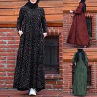 Abaya longue élégante de Dubaï 2026 pour femmes, vêtements islamiques, fleurs imprimées, robes islamiques amples, vêtements traditionnels musulmans pour femmes