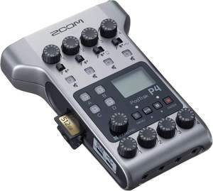 <span class=keywords><strong>Grabadora</strong></span> de <span class=keywords><strong>Podcast</strong></span> alimentada por batería 4 Micrófono Zoom PodTrak P4 Entradas 4 Salidas de auriculares Entrada de teléfono USB Estudio Metal Inalámbrico - Product Image 2