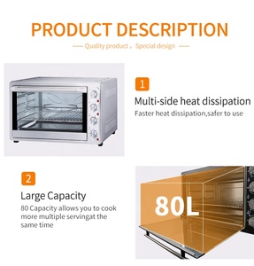 <span class=keywords><strong>Horno</strong></span> Eléctrico de Convección de Gran Capacidad de 80L para Pizza y Tostar, Equipo de Cocina Comercial para Hornear - Product Image 4