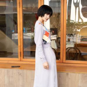 Personalizzato OEM Casual Chic moderno elegante ufficio ufficio e minimalista abito lungo coreano di lusso con gilet Plaid in maglia colorata - Product Image 3