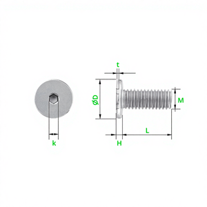 Tornillo de Máquina de Cabeza Plana M5x12 FHCS (5PCS) de Acero al Carbono - Product Image 1