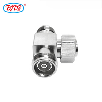 Fabricant 4.3-10 MINI DIN mâle vers double 4.3/10 MINI Din femelle Jack T Type RF Coaxial Adaptateur 3 voies Tee Connecteurs