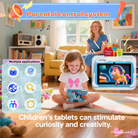 Tablet Android IWAWA 7-Inci untuk Anak-Anak Quad Core 2GB+32GB Resolusi 1024x600 Mainan Edukasi Baru Hadiah Sekolah dengan Garansi 1 Tahun