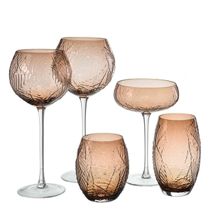 Verre à martini et à <span class=keywords><strong>champagne</strong></span> Samyo, design classique en cristal vintage, feuille en relief, bord doré, sans plomb, soufflé à la main - Product Image 3