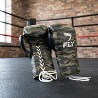 Gants de boxe en cuir à lacets OEM, camouflage noir, personnalisables, pour entraînement et sparring, protection UV, sangle de poignet réglable, vente en gros