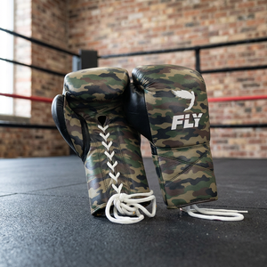 Gants de boxe en cuir à lacets OEM, camouflage noir, personnalisables, pour entraînement et sparring, protection UV, sangle de poignet réglable, vente en gros - Product Image 3