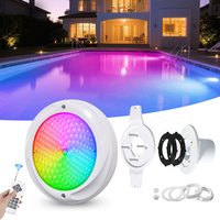 Lumière de piscine à film AC 12V, multicolore, remplie de résine ABS, étanche IP68, éclairage LED RGB sous-marin, télécommande à intensité variable
