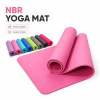 Tapete de Yoga NBR de 10 mm de Grosor, Antideslizante, de Alta Densidad, Acolchado y Cómodo para Yoga y Pilates en Casa