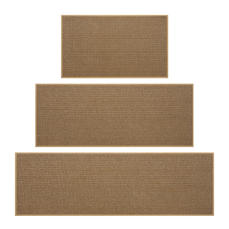 แผ่นรองบันไดสาน ขอบเย็บ - สีเทาดาว