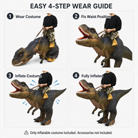 Costume gonflable de dinosaure pour adulte, étanche, 1,8 m, prêt à être expédié, accessoire d'Halloween, tenue à chevaucher, commande en gros directe d'usine
