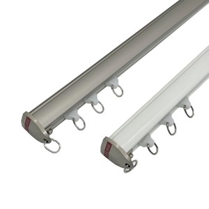 Riel de Cortina de Aleación de Aluminio de 6.7M, Color Blanco Marfil, Montaje Superior y Lateral, Antioxidante, Diseño Moderno, Tipo Suspendido - Product Image 1