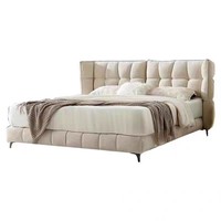 Nouveau design de lit de luxe en acier enduit de poudre pour maison Super Weight Lits personnalisés Ensembles de chambre à coucher rembourrés