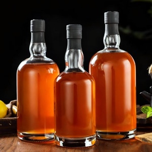 Botella de Vidrio Redonda de 750 ml (25 oz) para Ron, Whisky, Vodka, Ginebra y Licores, con Cápsula - Product Image 3
