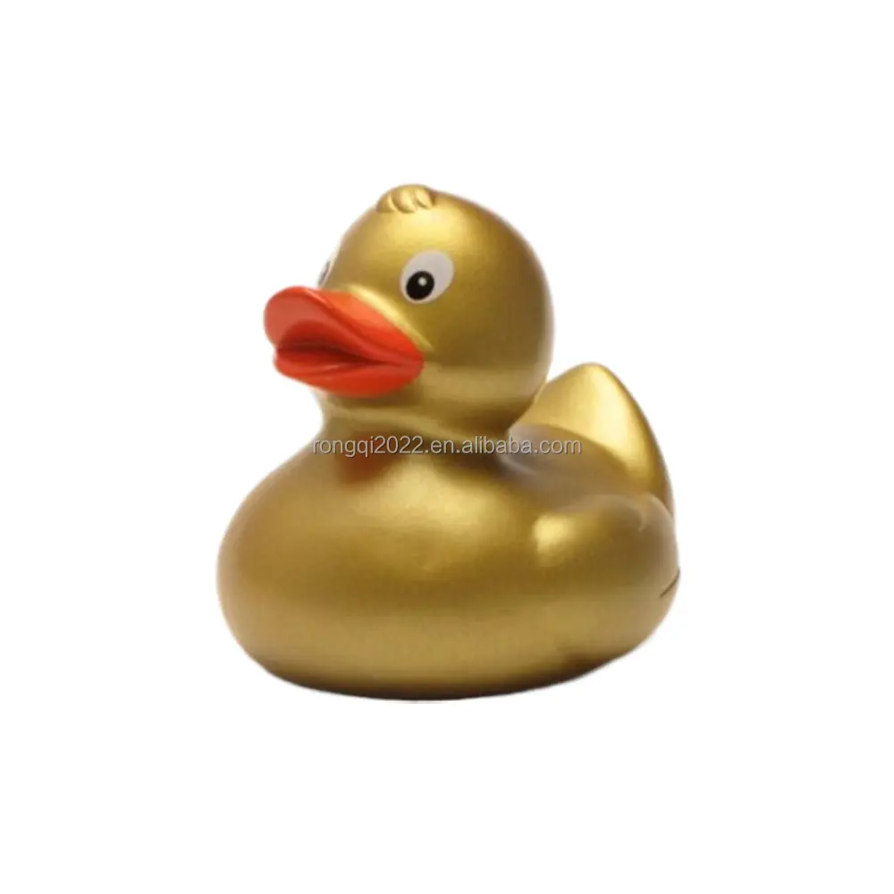 Squeaky Golden Bath Duck Floating Plastic PVC Toy Duck 8CM Rotocasting Vinyl Toy Gold duck for Adult Shower