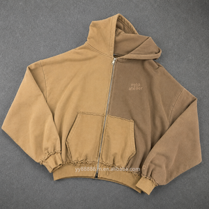 <span class=keywords><strong>เสื้อ</strong></span>ฮู้ดดี้ผ้าฟลีซหนาน้ำหนัก 500 กรัม แบบมีเชือกผูก คอวีสองสี ลายตัวอักษรแบบ Varsity  ผ่านกระบวนการ Acid Wash พิมพ์ลาย  ยี่ห้อ OEM Oatmeal Heather - Product Image 1