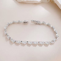 Bracelet délicat et élégant en or blanc 18 carats avec diamants de laboratoire, serti en griffes, pour femme, bijoux de mode, vente en gros, design raffiné