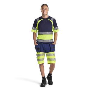BLAKLADER - 159618118933C62 Short haute visibilité avec stretch Bleu marine/jaune-EAN 7330509787182 HI-VIS WORKWEAR - Product Image 3