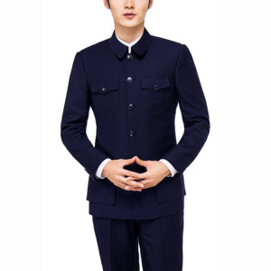 Costume de Zhongshan, uniforme de bureau, <span class=keywords><strong>col</strong></span> chinois, tunique chinoise pour homme, costume noir <span class=keywords><strong>Mao</strong></span>, Traje Chino, costume Zhongshan - Product Image 3