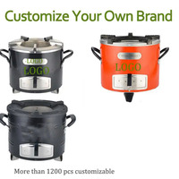 Barbecue au charbon de bois moderne haut de gamme pour camping et extérieur, en acier inoxydable, multifonctionnel, portable, à commande par bouton, pour usage domestique, flamme africaine
