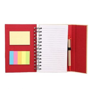 Carnet à spirales personnalisé avec stylo, notes adhésives et onglets d'indexation - Idéal pour les idées de cadeaux promotionnels - Product Image 4