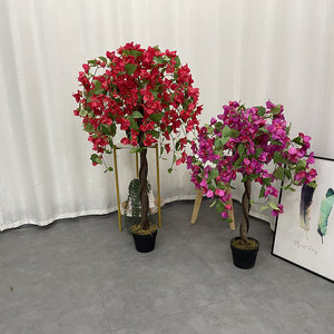 Decoración interior Árboles de flores de azalea artificiales Tronco de madera para la venta - Product Image 1