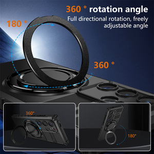 Funda con soporte giratorio de 360 ° para <span class=keywords><strong>Samsung</strong></span> <span class=keywords><strong>Galaxy</strong></span> S25 S24 S23 S22 <span class=keywords><strong>Ultra</strong></span> + S21 FE, funda rígida magnética híbrida para teléfono - Product Image 4