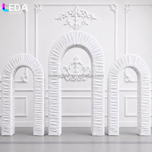 LEDA Nouvelle Arrivée Décoration Moderne pour Fêtes et Événements Support de Toile de Fond Arqué en Alliage d'Aluminium Kit de Toile de Fond en Maille Métallique pour Mariage - Product Image 2