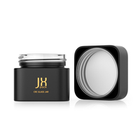 Pot résistant aux enfants pour bourgeons de fleurs Pot en verre carré imprimé personnalisé de couleur givrée de 1oz 2oz 3oz 4oz avec couvercle