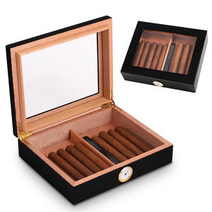 Boîte à cigares de marque personnalisée en gros, boîte de luxe avec fermeture éclair, boîte de rangement en bois, étui à cigares, armoire à verrouillage, coffret de voyage, humidor à cigares - Product Image 4