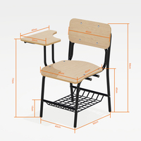 Chaise d'écriture en bois avec tablette pour la formation en classe, en contreplaqué africain, pour projets scolaires