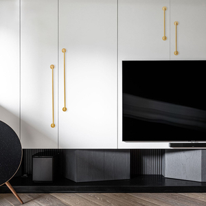 Jaya đồ nội thất hiện đại cửa xử lý rắn tinh khiết đồng thau tủ quần áo ngăn kéo kéo xử lý knobs - Product Image 2