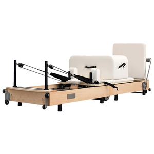 Reformer de Pilates pliable à glissement silencieux et fluide, en bois d'érable naturel, pour la pratique du yoga et du Pilates à domicile - Product Image 6