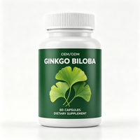 Capsules de Ginkgo Biloba en marque privée OEM/ODM, extrait naturel de feuilles de Ginkgo, complément alimentaire, 60 capsules