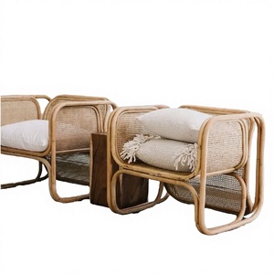 Juego de Sillas de Jardín, Balcón o Patio de Estilo Moderno y Sencillo, con Reposabrazos de Madera, Mimbre/Ratán, Plegables - Product Image 3