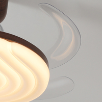 Ventilateur de plafond LED moderne de 42 pouces avec lampe rétractable, 4 pales, moteur CC, télécommande 6 vitesses, 220 V, pour chambre à coucher, fabriqué en Chine