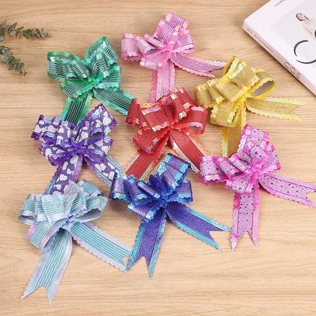 럭셔리 풀 활 선물 리본 꽃 랩 장식 플라스틱 레이스 가장자리 bowknot 도매 풀 활
