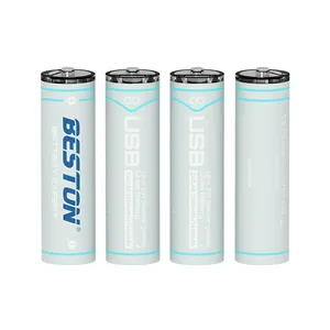 2023 4 cells Beston 1.5V USB ชาร์จได้แบตเตอรี่ AA แบตเตอรี่ Li-ion ชนิด C 2200mWh สำหรับของเล่นแบตเตอรี่ทรงกระบอกพร้อมสายเคเบิล