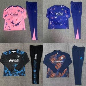 Jaket hoodie pria dan wanita, pakaian seragam latihan sepak bola pola polos poliamida lengan panjang setengah ritsleting untuk dewasa 2526 - Product Image 4