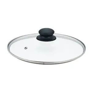 High Quality Clear G Type Tempered Glass Lid Vented Tempered Glass Universal Lid With Plastic Knob