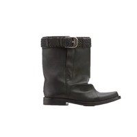 Nouvelles bottes pour femme mi-mollet en daim tressé, style Mellard vintage-chic, inspirées du denim Sabbe, pour l'automne.