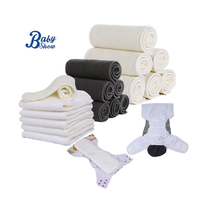 Insert de couche lavable direct d'usine 1-3 ans doublures de couche en microfibre de coton de fibre de bambou super absorbantes pour la couche de bébé