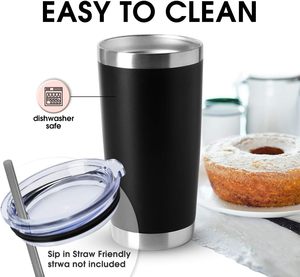 20 oz Tumblers Bulk Stainless Steel Tumbler with Lid Double Wall Vacuum Insulated <b>Coffee</b> Mug Powder Coated Cup - Product Image 5