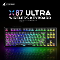 Teclado Mecánico para Juegos Attack Shark X87 Ultra de 87 Teclas, Tri-Modo, 8KHz, Gasket, Intercambiable en Caliente, con Pantalla de Matriz de Puntos para PC y Esports