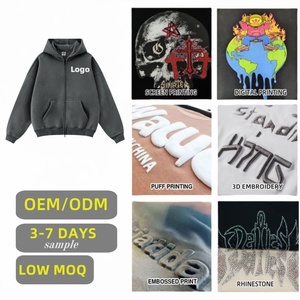 TKAN298 Wholesale High Quality Women's Cotton Fleece Hoodies Full Zip <b>jacket</b> Sportswear Gym Wear Print Custom Logo Label Hoodie - Product Image 3