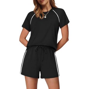 Conjunto Deportivo de Verano para Mujer, Manga Corta, Transpirable, Informal, para Descansar, Conjuntos Combinados para Vacaciones en el Aeropuerto, Ropa de Moda - Product Image 1