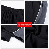 Pantalon de survêtement décontracté pour homme, noir, coupe large, léger, taille élastique, 180 g/m², séchage rapide, avec logo personnalisé, vente en gros, impression par transfert thermique