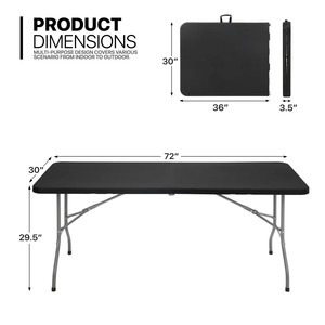 Hoge Kwaliteit 6ft Witte Opvouwbare Eettafel Draagbaar En Lang-Voor Boerderij Appartement School En Hotel Gebruik - Product Image 1